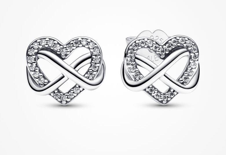 Subang Stud Jantung Infiniti Berkilauan Pandora, hadiah untuk wanita, idea hadiah untuk wanita